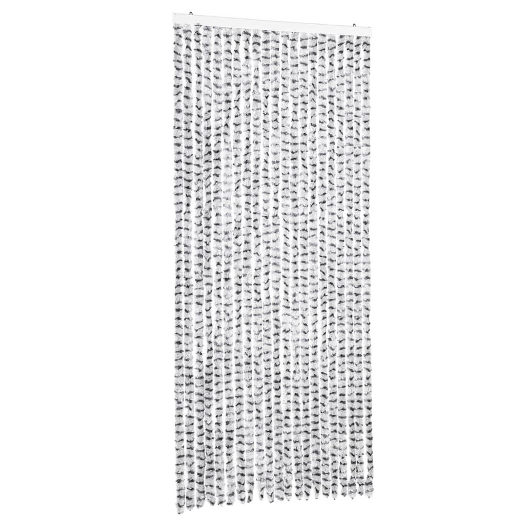 Insektsgardin ljusgrå och mörkgrå 90x200 cm chenille