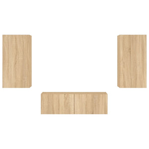 Väggmonterade TV-skåp LEDs sonoma-ek