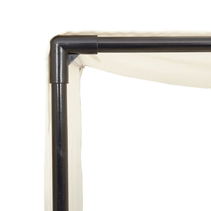 Dubbel solsäng med tak och dynor svart konstrotting