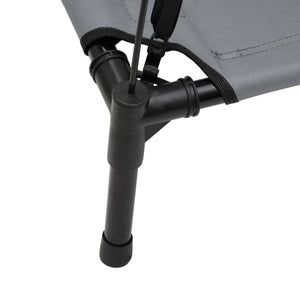 Hundbädd med kapell antracit oxfordtyg och stål