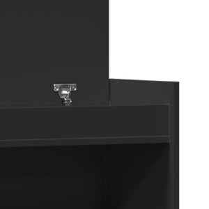 Skoskåp svart 100,5x28x100 cm konstruerat trä