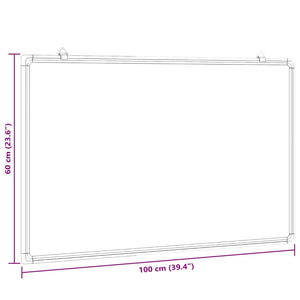 Magnetisk whiteboard 100x60x1,7 cm aluminium