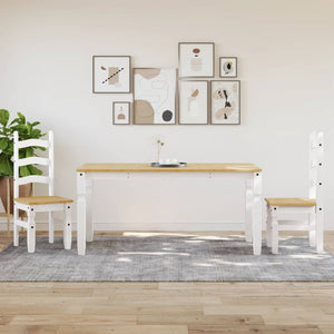 Matbord Corona vit 160x80x75 cm massiv furu