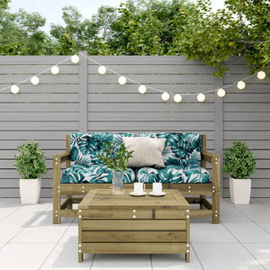 Loungegrupp med dynor 3 delar impregnerad furu