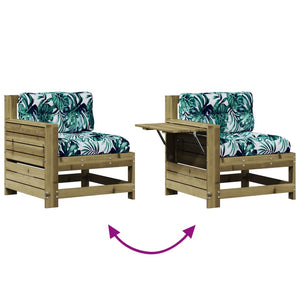 Loungegrupp med dynor 5 delar impregnerad furu