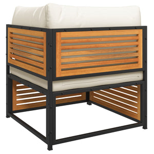 Soffgrupp för trädgården med dynor 11 delar massivt akaciaträ