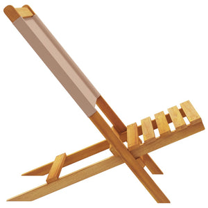 Hopfällbara trädgårdsstolar 6 st taupe tyg och massivt trä