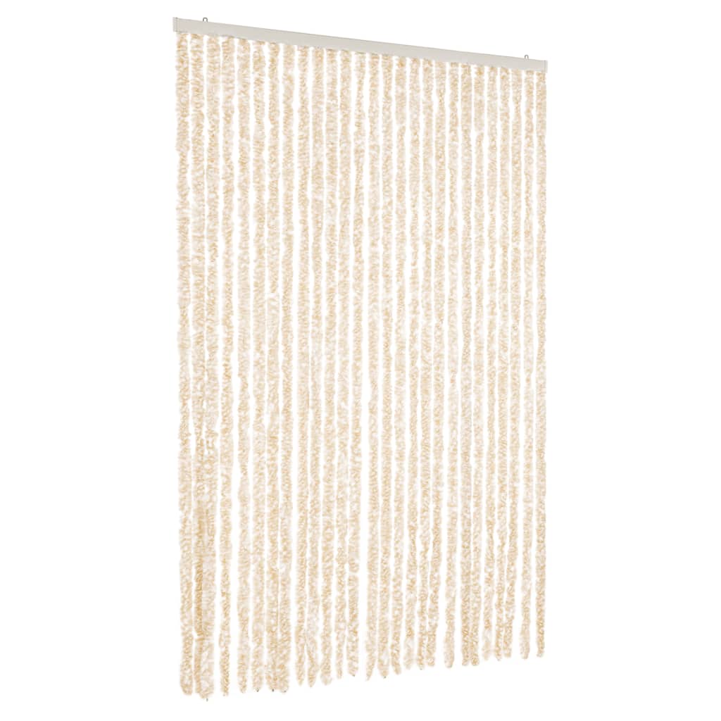 Insektsgardin beige och vit 118x220 cm chenille