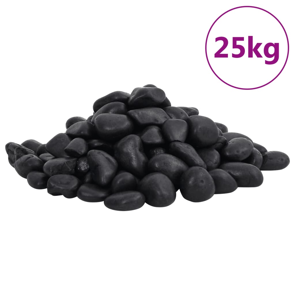 Polerad småsten 25 kg svart 2-5 cm