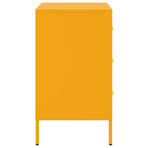 Sängbord senapsgul 36x39x68 cm stål