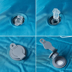 Självuppblåsande campingmadrass med kudde 1 person turkos