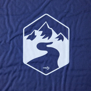 Självuppblåsande campingmadrass med kudde 1 person marinblå