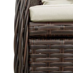 Matgrupp för trädgården med dynor 5 delar brun konstrotting