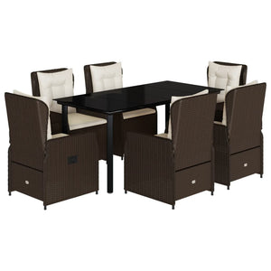 Matgrupp för trädgården 7 delar brun konstrotting