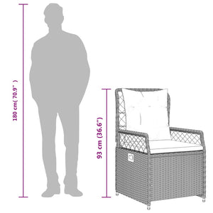 Matgrupp för trädgården med dynor 5 delar brun konstrotting