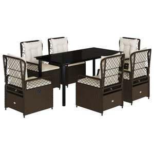 Matgrupp för trädgården 7 delar brun konstrotting