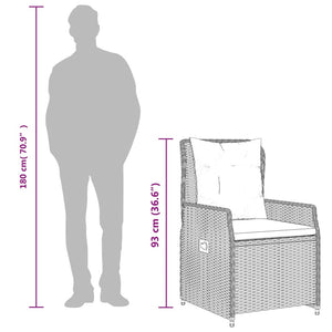 Matgrupp för trädgården med dynor 7 delar grå konstrotting