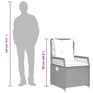 Matgrupp för trädgården med dynor 9 delar ljusgrå konstrotting