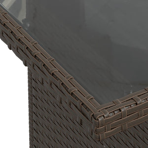 Loungegrupp för trädgården med dynor 9 delar konstrotting brun