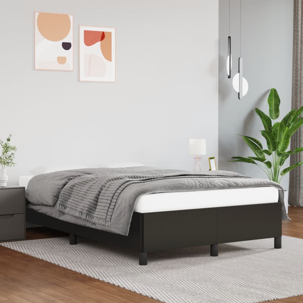 sängram utan madrass svart 120x190 cm konstläder