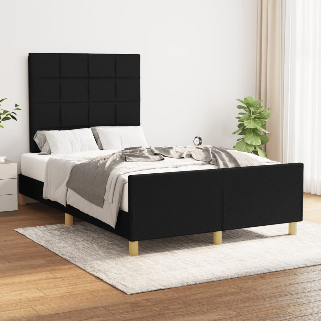 sängram utan madrass svart 120x190 cm tyg