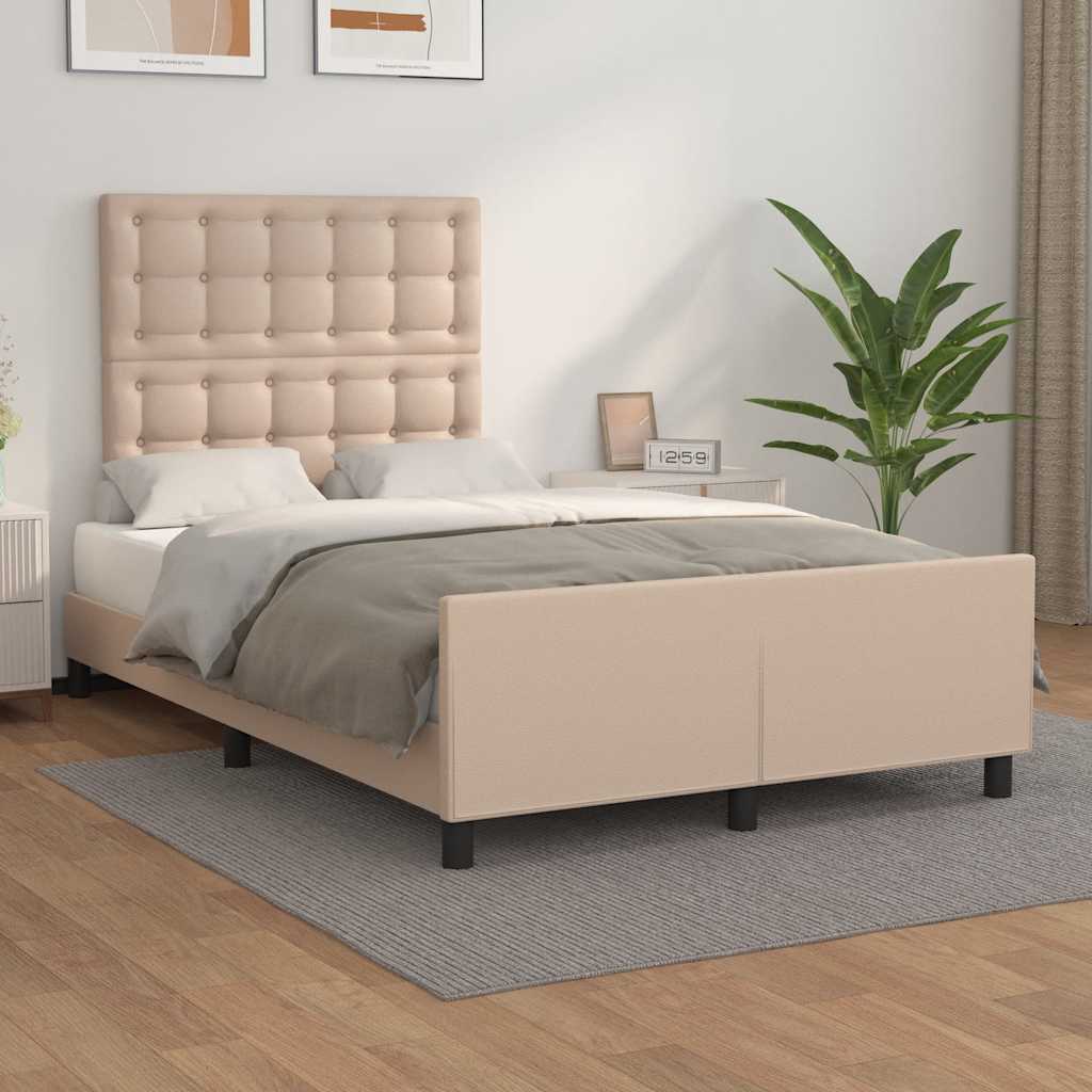 Sängram utan madrass cappuccino 120x190 cm konstläder