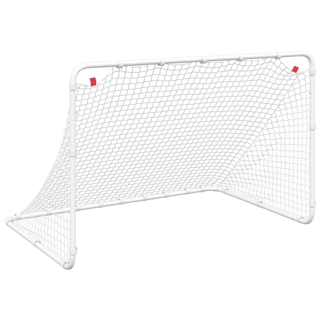 Fotbollsmål vitt 122x81x81 cm stål