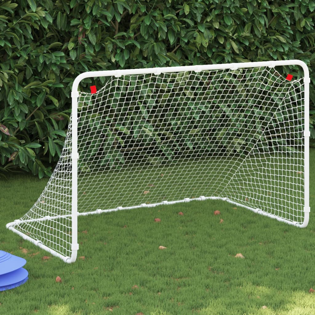 Fotbollsmål vitt 122x81x81 cm stål