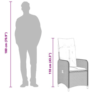 Matgrupp för trädgården med dynor 7 delar brun konstrotting