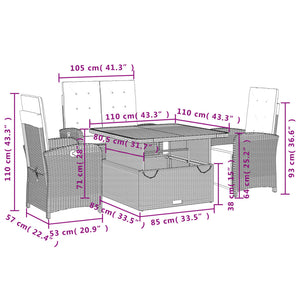 Soffgrupp för trädgården med dynor 4 delar beige konstrotting