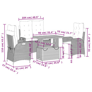 Soffgrupp för trädgården med dynor 4 delar beige konstrotting