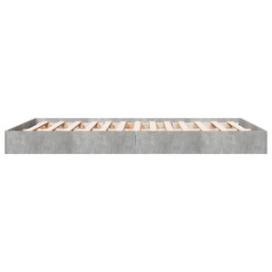 Sängram betonggrå 140x200 cm konstruerad trä