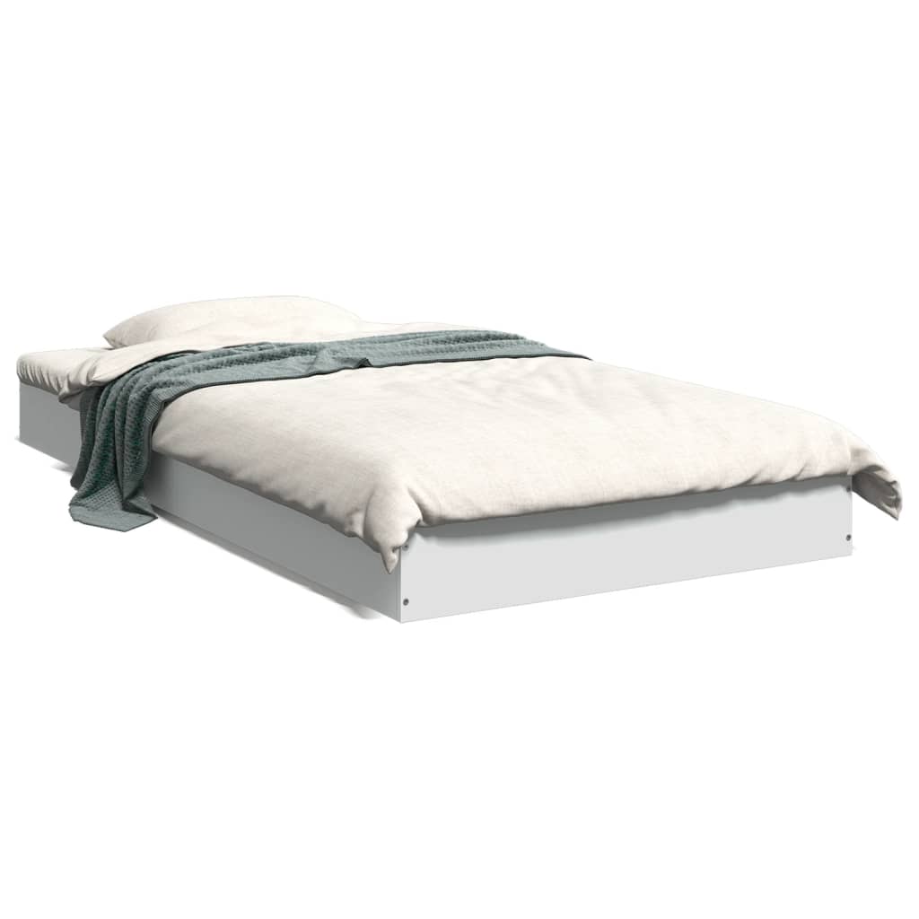 Sängram vit 90x190 cm konstruerat trä