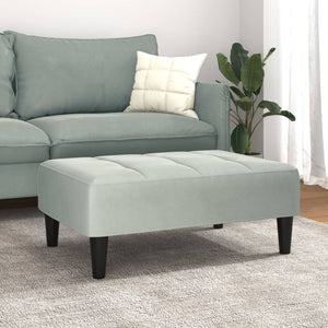 Fotpall Ljusgrå 77x55x31 cm sammet