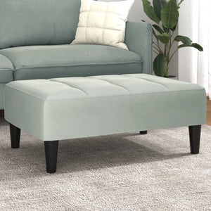 Fotpall Ljusgrå 77x55x31 cm sammet