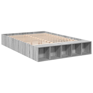 Sängram grå sonoma 150x200 cm konstruerad trä