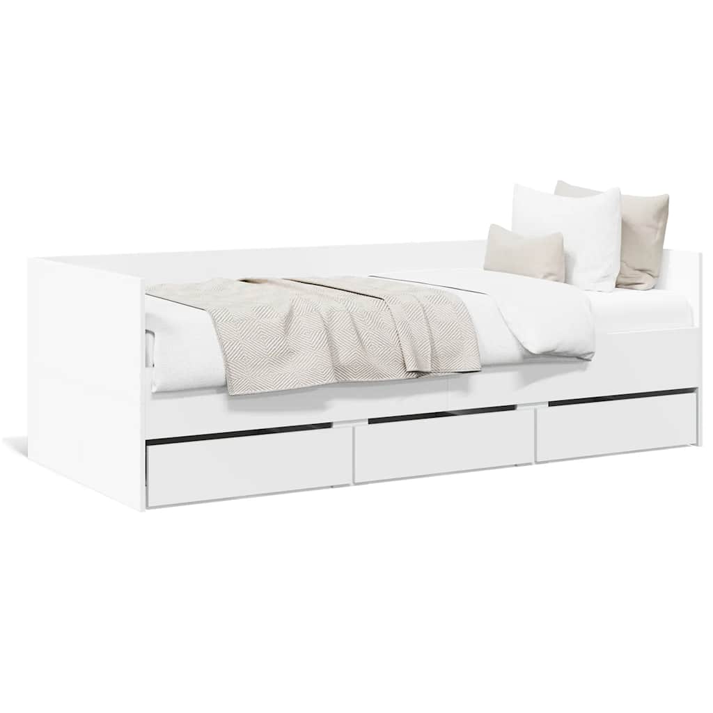 Dagbädd med lådor utan madrass vit 75x190 cm