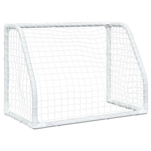 Barnfotbollsmål 2 st med boll vit 64x35x48 cm metall