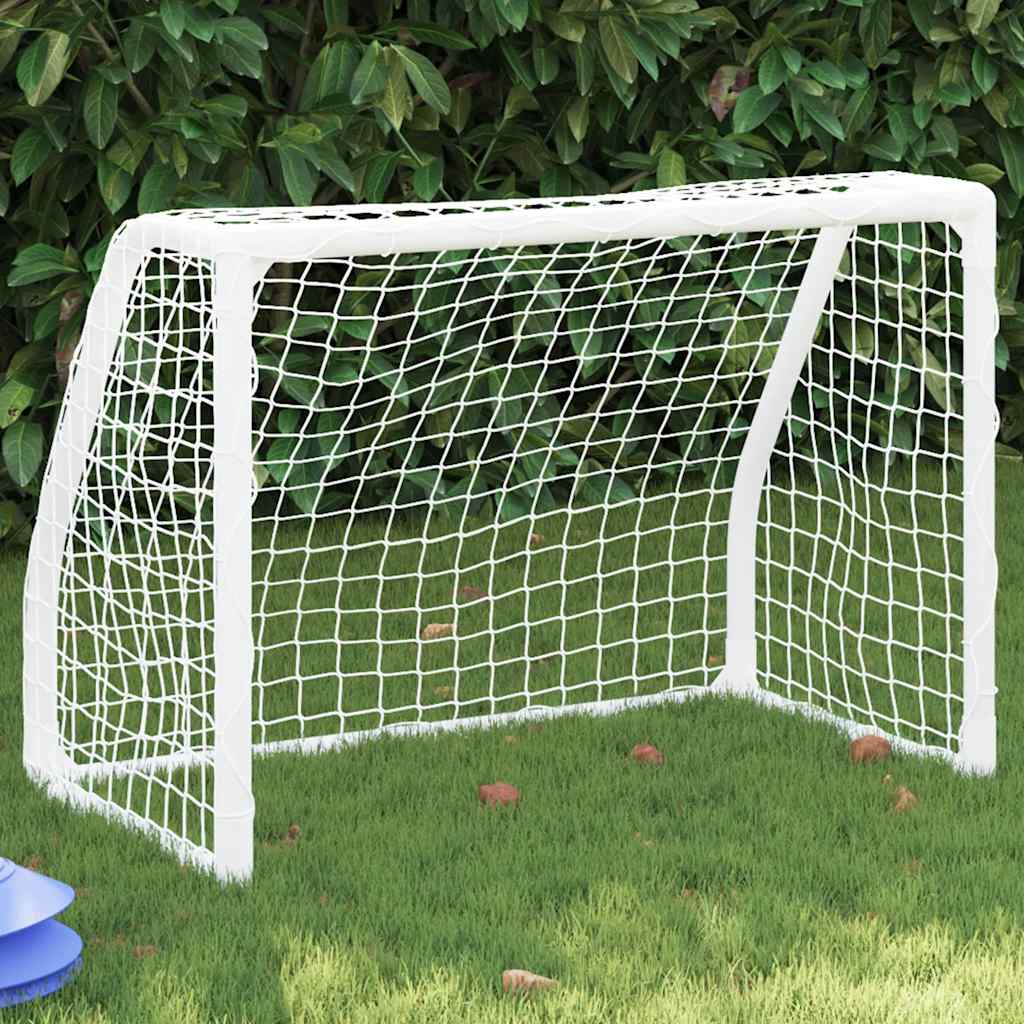 Barnfotbollsmål 2 st med boll vit 64x35x48 cm metall