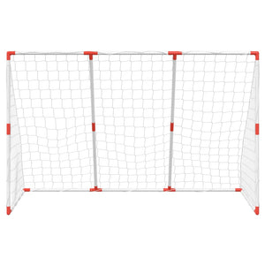 Barnfotbollsmål med bollar 2-i-1 vit 184x64x124 cm