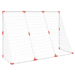 Barnfotbollsmål med bollar 2-i-1 vit 184x64x124 cm