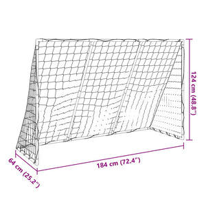 Barnfotbollsmål med bollar 2-i-1 vit 184x64x124 cm