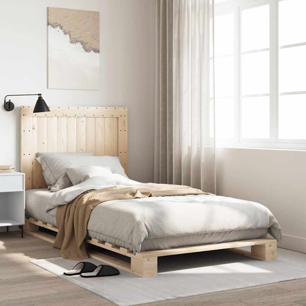 Sängram med huvudgavel 100x200 cm massiv furu
