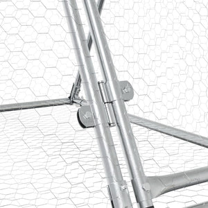 Kaninbur silver 400x105x91 cm galvaniserat stål