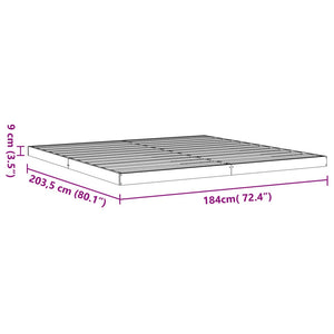 Sängram vaxad brun 180x200 cm massiv furu