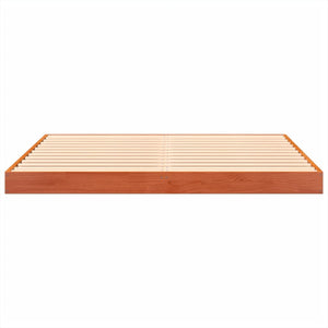 Sängram vaxad brun 140x200 cm massiv furu