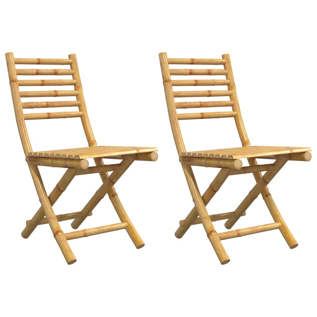 Hopfällbara stolar 2 st 43x54x88 cm bambu