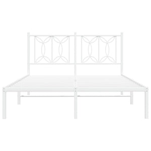 Sängram med huvudgavel metall vit 135x190 cm