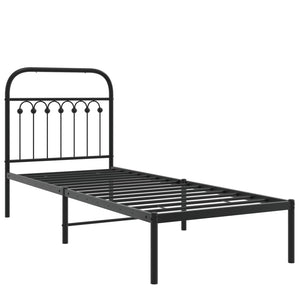 Sängram med huvudgavel metall svart 75x190 cm