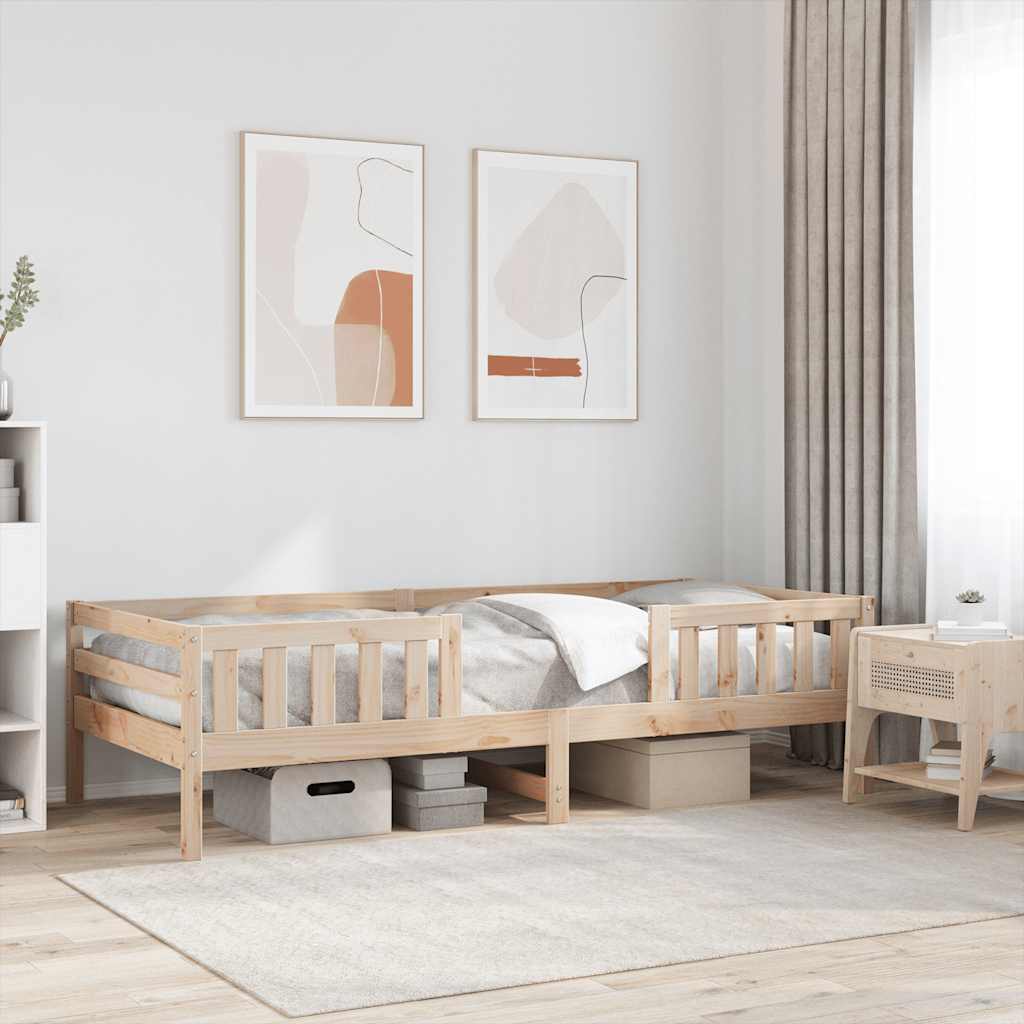 Sängram utan madrass 90x190 cm massiv furu